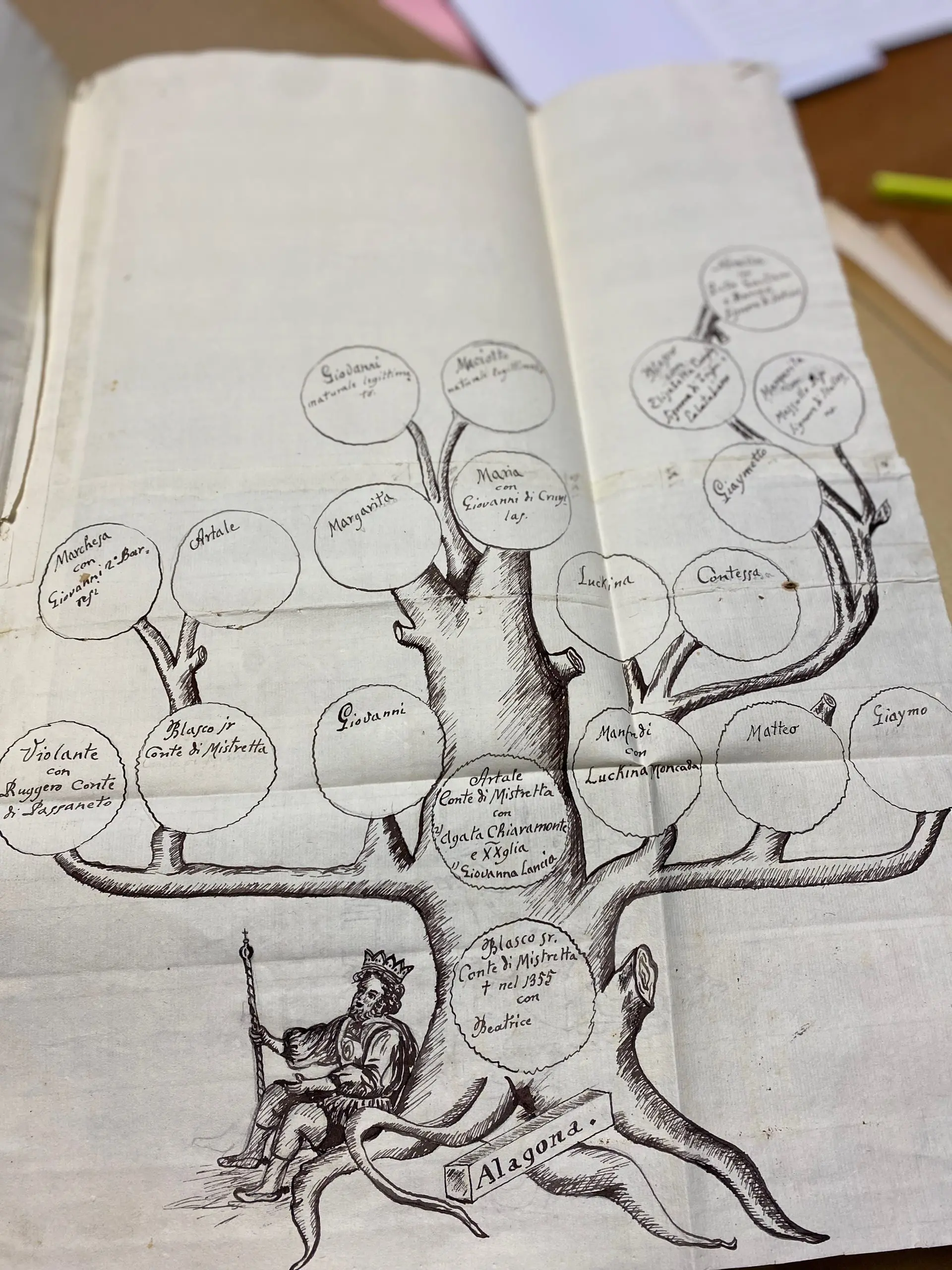 Dettaglio di un albero genealogico